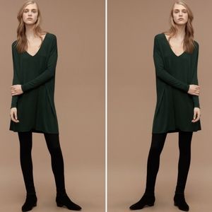 Aritzia Wilfred V-Neck Gail Dress Green